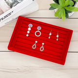 Velvet Stackable Jewelry Display Tray Grid Slot Pallet Organizer