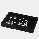 Velvet Stackable Jewelry Display Tray Grid Slot Pallet Organizer