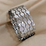 Retro Geometric Silver Cuff Bracelet Vintage Crown Bangle