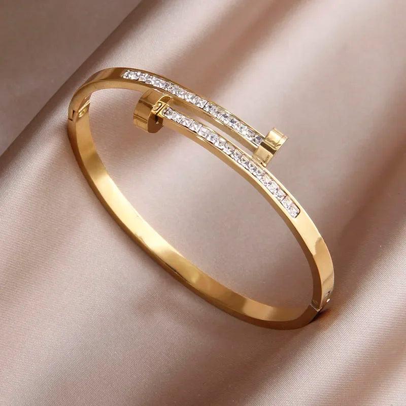 Stainless Steel Punk Style Charm Bracelet for Women