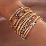 Stainless Steel Punk Style Charm Bracelet for Women