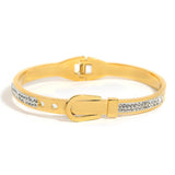 Zircon Stackable Stainless Steel Bangle Bracelet for Women