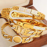 Zircon Stackable Stainless Steel Bangle Bracelet for Women