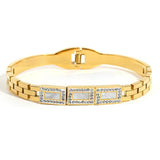 Zircon Stackable Stainless Steel Bangle Bracelet for Women