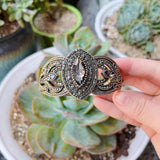 Vintage Gray Crystal Bangle, Antique Charm Bracelet for Women