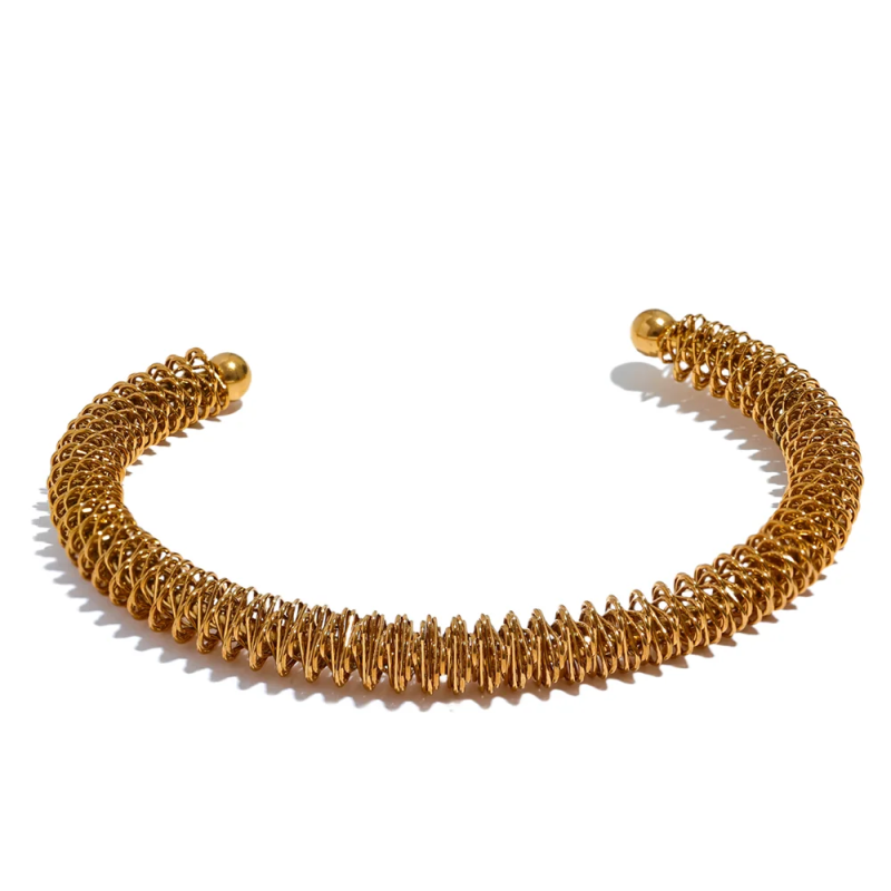 65mm Stainless Steel Round Hollow Cuff Bracelet Bangle Rust Proof Jewelry