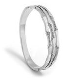 Charm Texture Bangles Bracelets Zircon Silver Women Gift