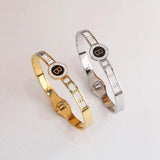 Stainless Steel B Charm Bracelet Crystal Wrist Jewelry Gift