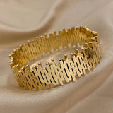 Chunky Wide Stainless Steel Bracelet Bangle Waterproof Jewelry
