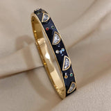 Titanium Steel Geometric Zircon Bracelet for Women