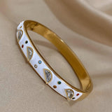 Titanium Steel Geometric Zircon Bracelet for Women