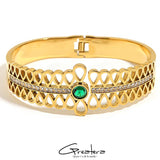 Zircon Charm Bracelet Stainless Steel Bangles