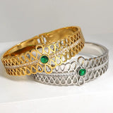 Zircon Charm Bracelet Stainless Steel Bangles