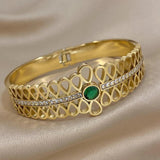 Zircon Charm Bracelet Stainless Steel Bangles