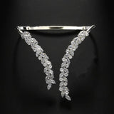 Zirconia Palm Bracelet Open Cuff Charms Wedding Jewelry