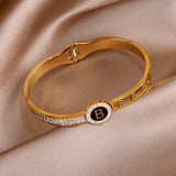 Vintage Stainless Steel Letter B Bracelet For Women
