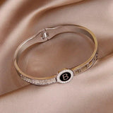 Vintage Stainless Steel Letter B Bracelet For Women