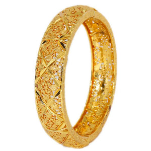 24K Plated African Bangle Charms Bracelet for Women, Dubai Jewelry Mama Bling