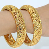 24K Plated African Bangle Charms Bracelet for Women, Dubai Jewelry Mama Bling