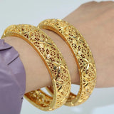24K Plated African Bangle Charms Bracelet for Women, Dubai Jewelry Mama Bling