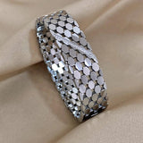 Chunky Metal Geometric Charm Wide Stainless Steel Bangles Bracelets