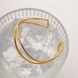 Youthway Minimalist Double Layer Bracelet 18K Plated Stainless Steel Wave Charm