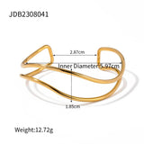 Youthway Minimalist Double Layer Bracelet 18K Plated Stainless Steel Wave Charm