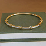 Stainless Steel Crystal Charm Bracelet Women Geometric Wrist Jewelry Gift