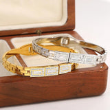 Shell Rhinestone Charm Steel Bangles Waterproof Jewelry