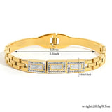 Shell Rhinestone Charm Steel Bangles Waterproof Jewelry