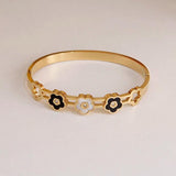 Stainless Steel Flower Charm Bracelet for Women