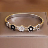 Stainless Steel Flower Charm Bracelet for Women