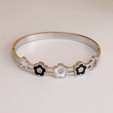 Stainless Steel Flower Charm Bracelet for Women