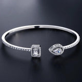 Micro Pave Zirconia Crystal Cuff Bracelet Bangle for Women
