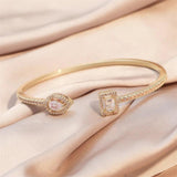 Micro Pave Zirconia Crystal Cuff Bracelet Bangle for Women