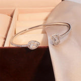 Micro Pave Zirconia Crystal Cuff Bracelet Bangle for Women