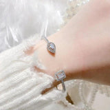 Micro Pave Zirconia Crystal Cuff Bracelet Bangle for Women
