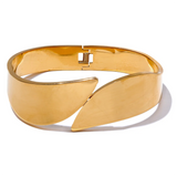 Stainless Steel Wide Bracelet Bangle 18K PVD Plated