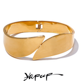 Stainless Steel Wide Bracelet Bangle 18K PVD Plated