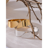 Stainless Steel Wide Bracelet Bangle 18K PVD Plated