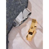 Stainless Steel Wide Bracelet Bangle 18K PVD Plated