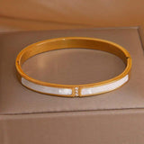 Stainless Steel Shell Charm Bracelet for Women Crystal Bracelets