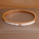 Stainless Steel Shell Charm Bracelet for Women Crystal Bracelets