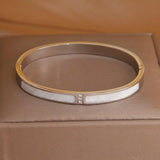 Stainless Steel Shell Charm Bracelet for Women Crystal Bracelets