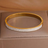 Stainless Steel Zirconia Charm Bracelet - Crystal Wrist Jewelry Gift