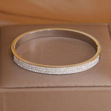 Stainless Steel Zirconia Charm Bracelet - Crystal Wrist Jewelry Gift