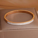Stainless Steel Zirconia Charm Bracelet - Crystal Wrist Jewelry Gift