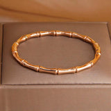Stainless Steel Bamboo Charm Bracelet for Women - Rust-proof Wrist Jewelry