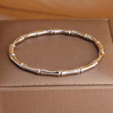 Stainless Steel Bamboo Charm Bracelet for Women - Rust-proof Wrist Jewelry