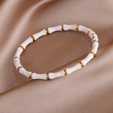 Stainless Steel Bamboo Charm Bracelet for Women - Rust-proof Wrist Jewelry Gift